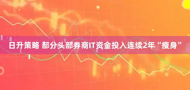 日升策略 部分头部券商IT资金投入连续2年“瘦身”
